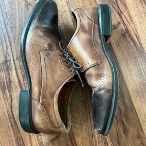 Ecco Men's Two-Tone Brown Leather Oxfords